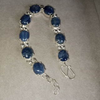 Raw Sapphire Bracelet | Sterling Silver Gemstone Jewelry