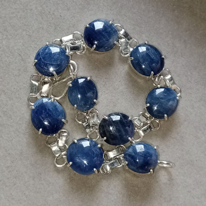 Raw Sapphire Bracelet | Sterling Silver Gemstone Jewelry