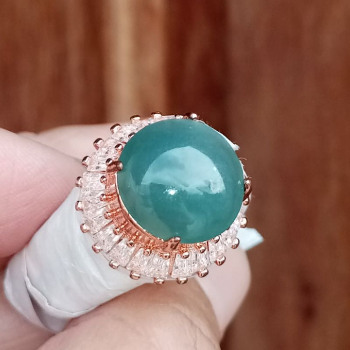Genuine Burmese Jadeite Ring - Type A Natural Stone
