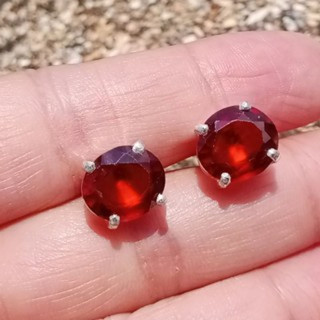 Sparkling Genuine Garnet Earrings | 925 Sterling Silver
