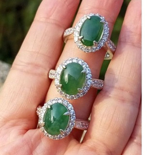 Burmese Jadeite Ring - Size 58/59 - Natural Type A
