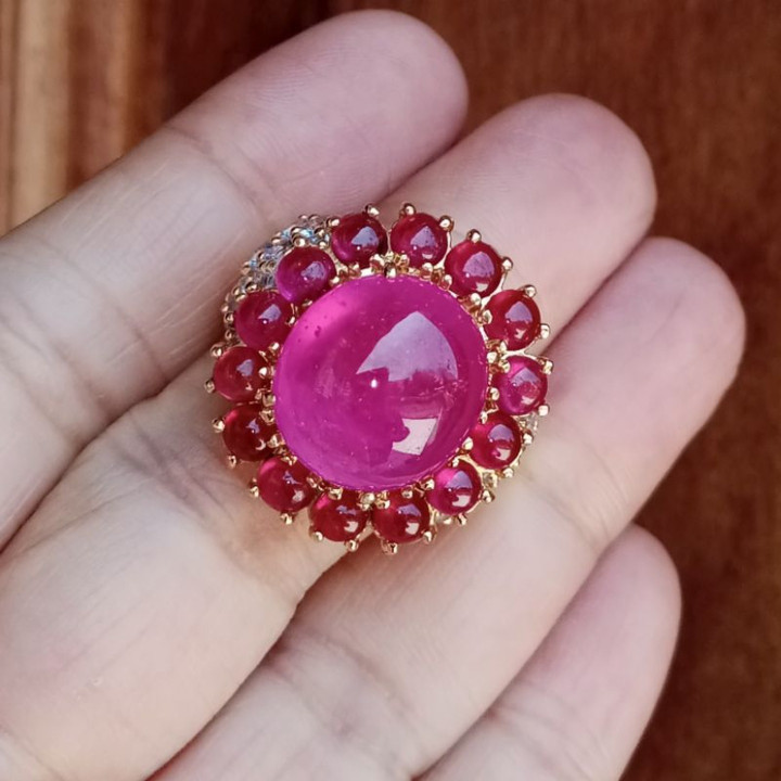 Ruby and Tanzanite Ring Set in Sterling Silver (#56)