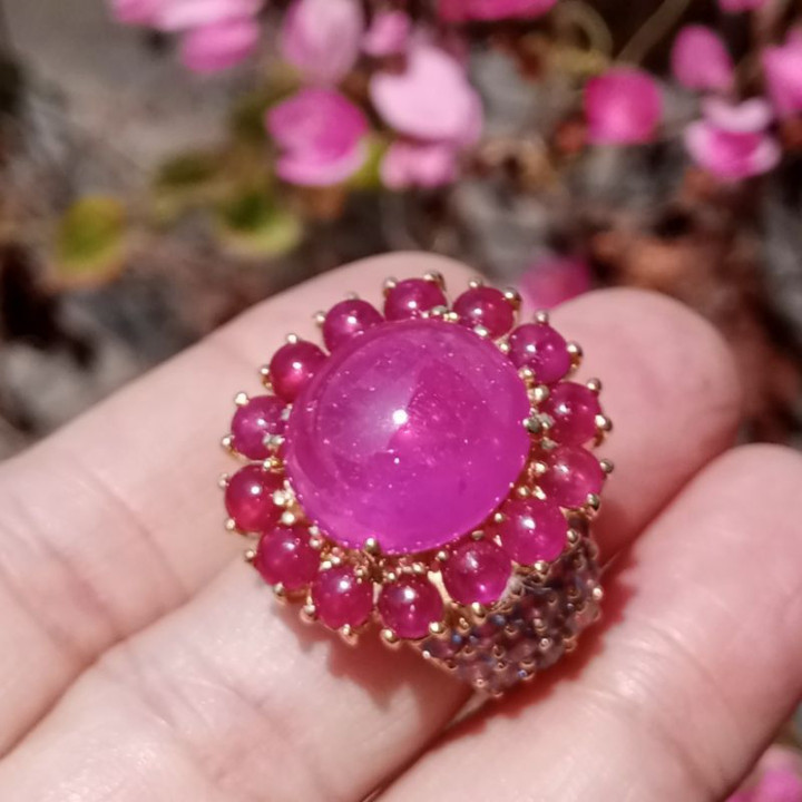 Ruby and Tanzanite Ring Set in Sterling Silver (#56)