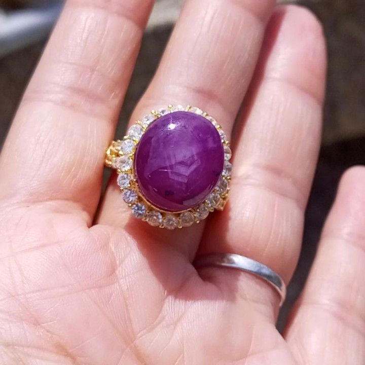 Radiant Star Ruby Ring | Size 56 | Certified Natural Unheated