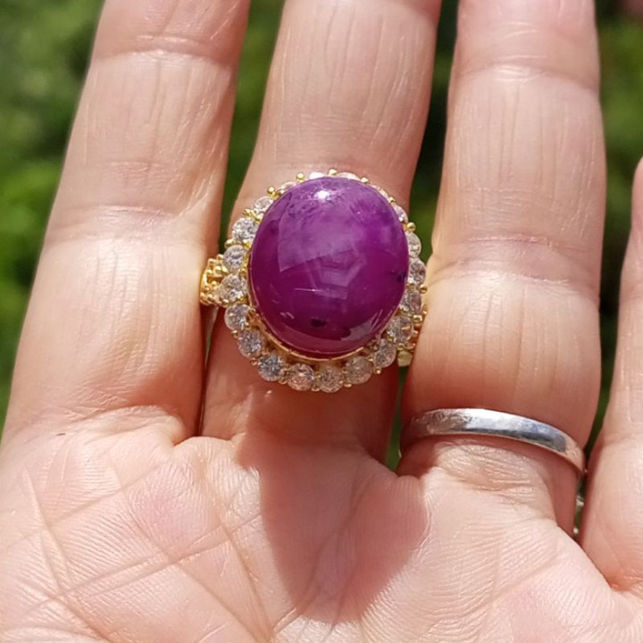 Radiant Star Ruby Ring | Size 56 | Certified Natural Unheated