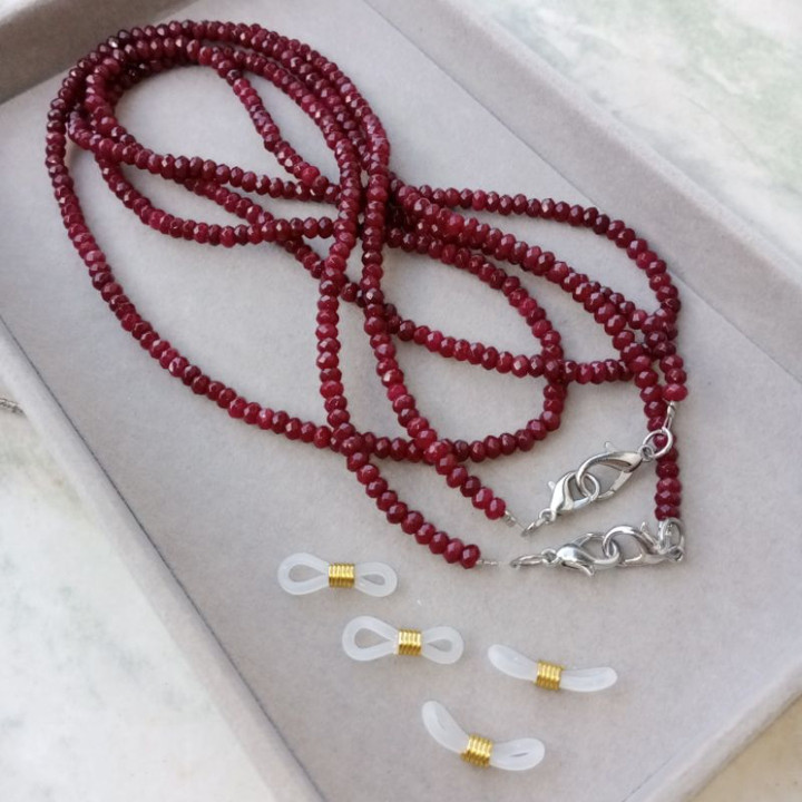 Genuine Ruby Eyeglass Strap - Stylish and Secure