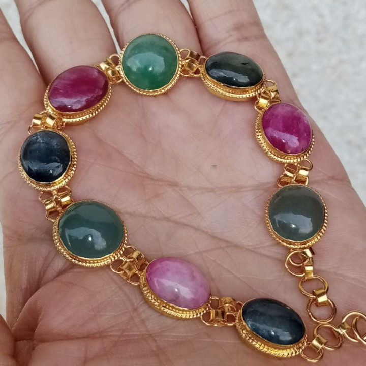 Genuine Gemstone Bracelet | 92.5 Sterling Silver