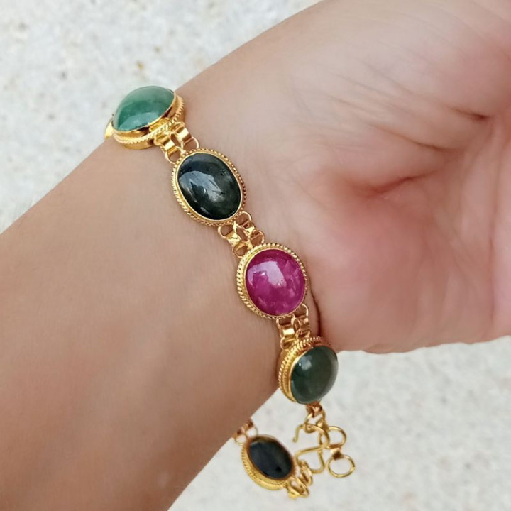 Genuine Gemstone Bracelet | 92.5 Sterling Silver