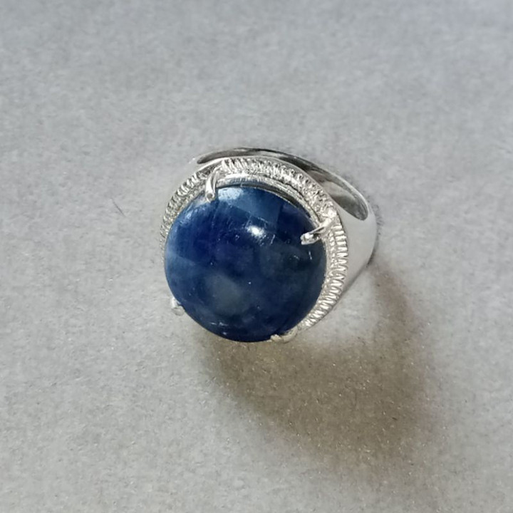 Raw Sapphire Ring in Sterling Silver | Size 59