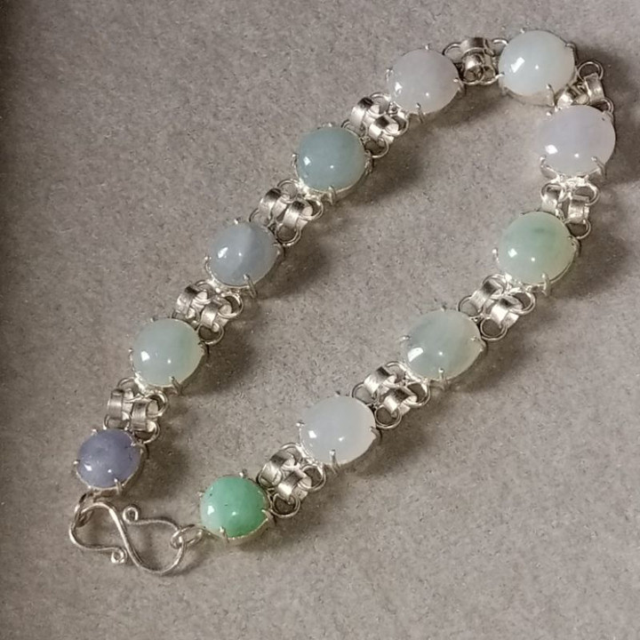 Icy Jade Bracelet | Genuine Burmese Jade and Sterling Silver
