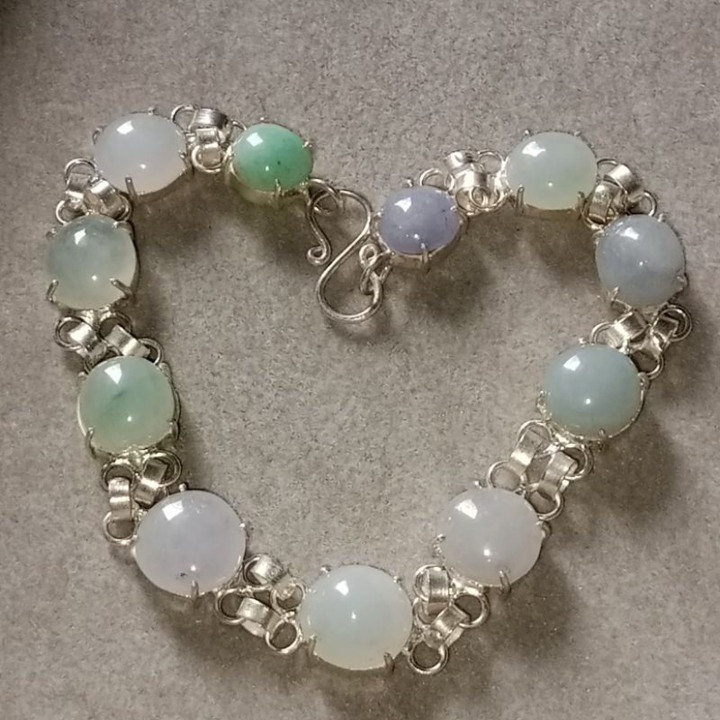 Icy Jade Bracelet | Genuine Burmese Jade and Sterling Silver