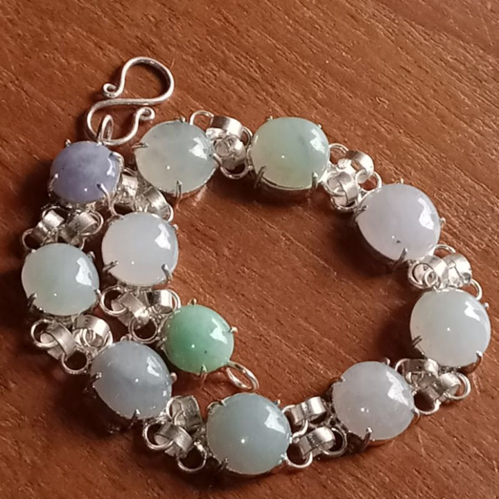 Icy Jade Bracelet | Genuine Burmese Jade and Sterling Silver