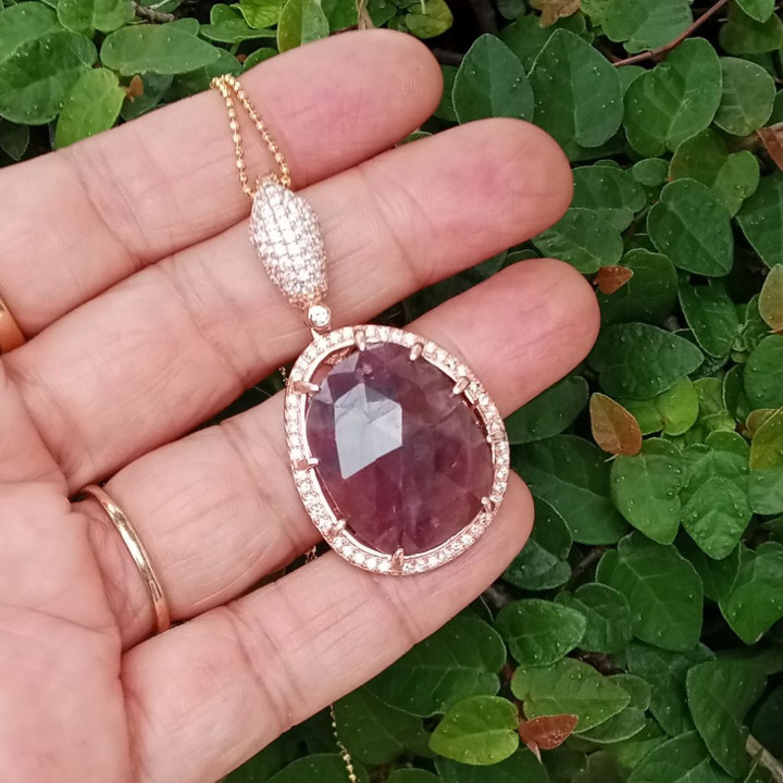Raw Ruby Pendant in Sterling Silver | Natural Gemstone Jewelry