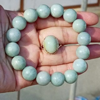 Bracelet et bague en jade birman : Authentique, énergie de guérison