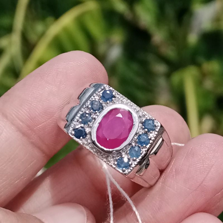 Antique Burmese Ruby Ring | 925 Sterling Silver