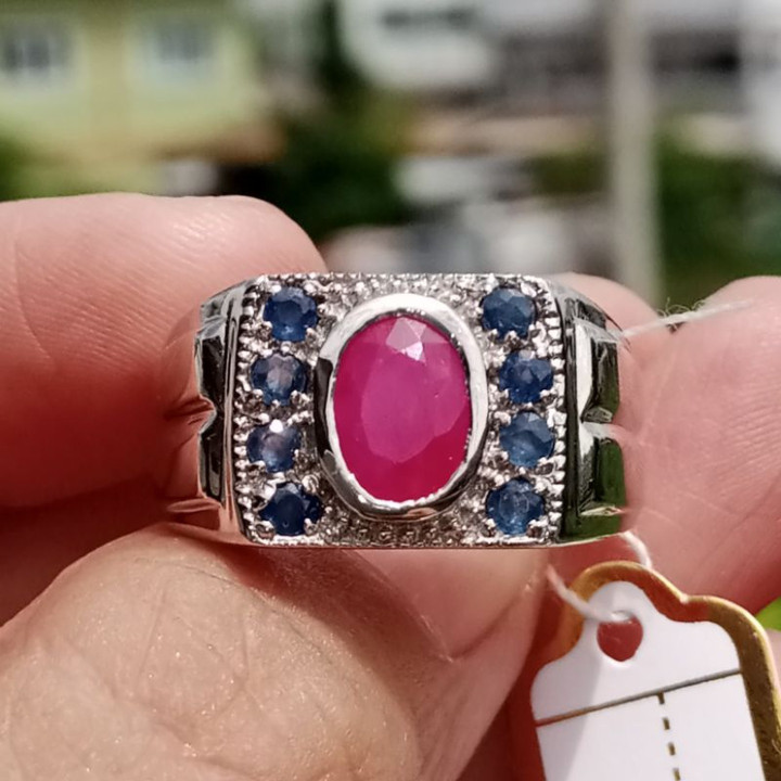 Antique Burmese Ruby Ring | 925 Sterling Silver