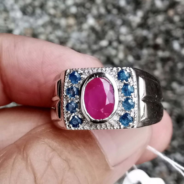 Antique Burmese Ruby Ring | 925 Sterling Silver
