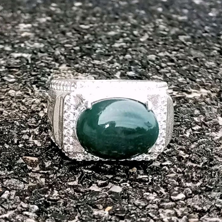 Burmese Jade Ring | Natural Jadeite Type A | Size 54