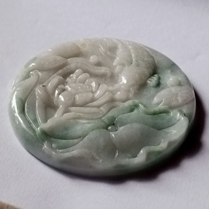Authentic Burmese Jadeite Type A Lucky Plate