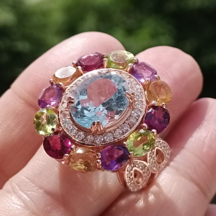 Sparkling Zircon Ring in Sterling Silver | Size 58
