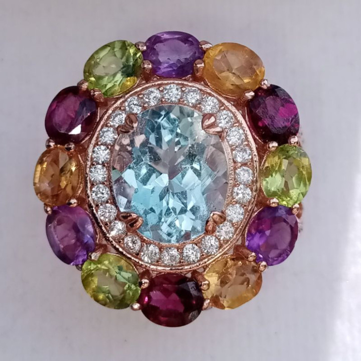 Sparkling Zircon Ring in Sterling Silver | Size 58