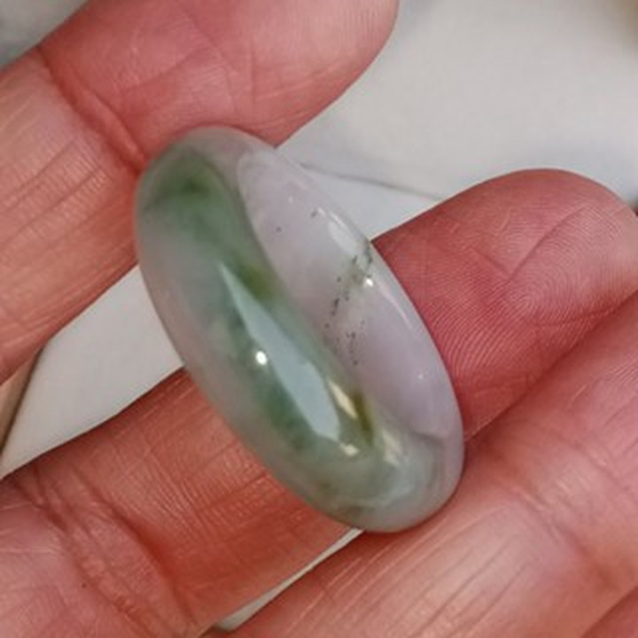 Authentic Burmese Jade Ring - Knife Edge Design (Size 60)