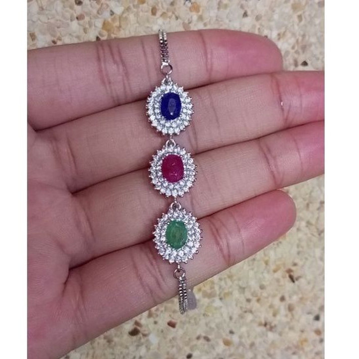 Pulsera de piedras preciosas | Ajustable, plata de ley 925