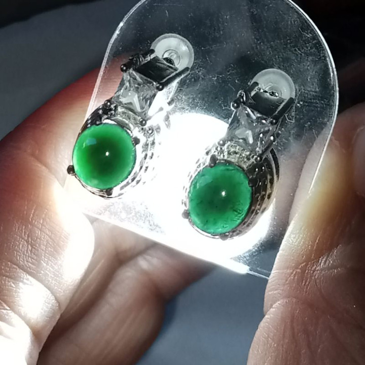 Genuine Burmese Jadeite Type A Earrings
