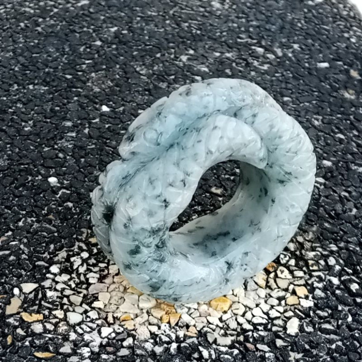 Handmade Burmese Jade Snake Ring (Size 61)