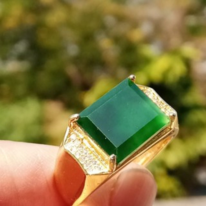 Genuine Burmese Jade Ring (Sizes 59-61) S925 Sterling Silver