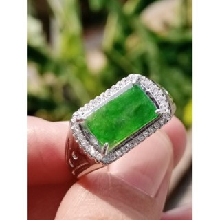 Free Size Genuine Burmese Jade Ring (7x11x1.5mm)