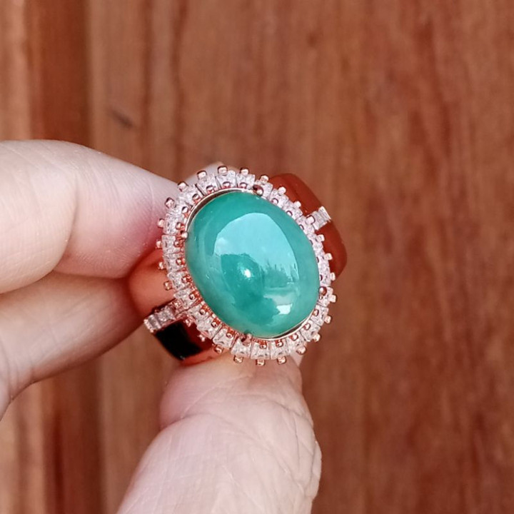 Genuine Burmese Jadeite Ring - Size 56 | Type A
