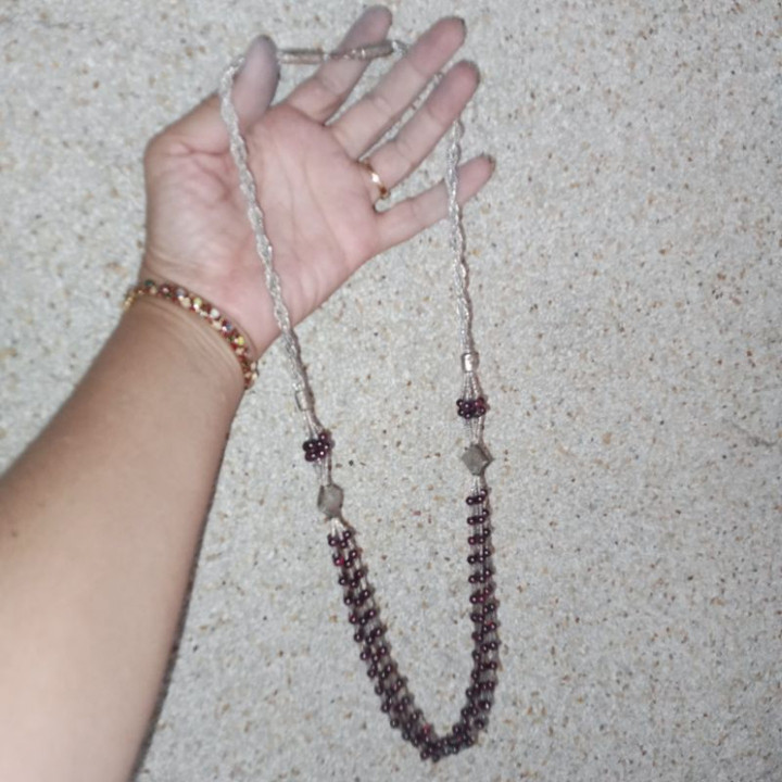 Garnet Necklace | Genuine Gemstone, Sterling Silver | 28 Inches