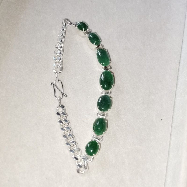 Pulsera de jade birmano auténtico | 19 cm de largo