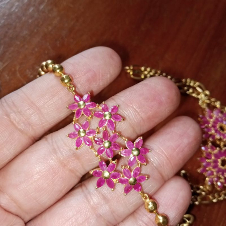 Pulsera de rubí birmano calentada | Joyería de piedras preciosas auténticas (16-17 cm)
