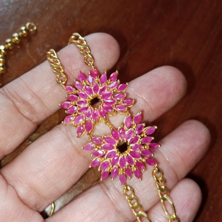 Pulsera de rubí birmano calentada | Joyería de piedras preciosas auténticas (16-17 cm)