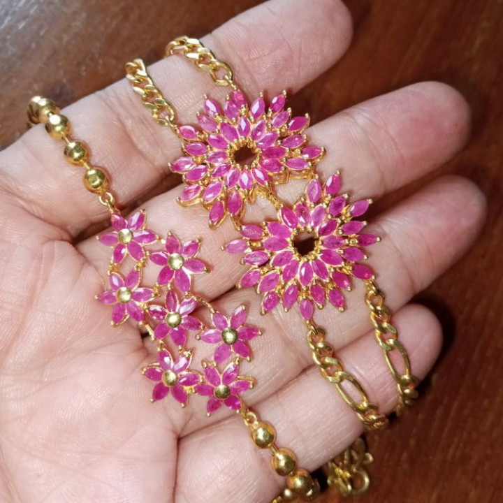 Pulsera de rubí birmano calentada | Joyería de piedras preciosas auténticas (16-17 cm)