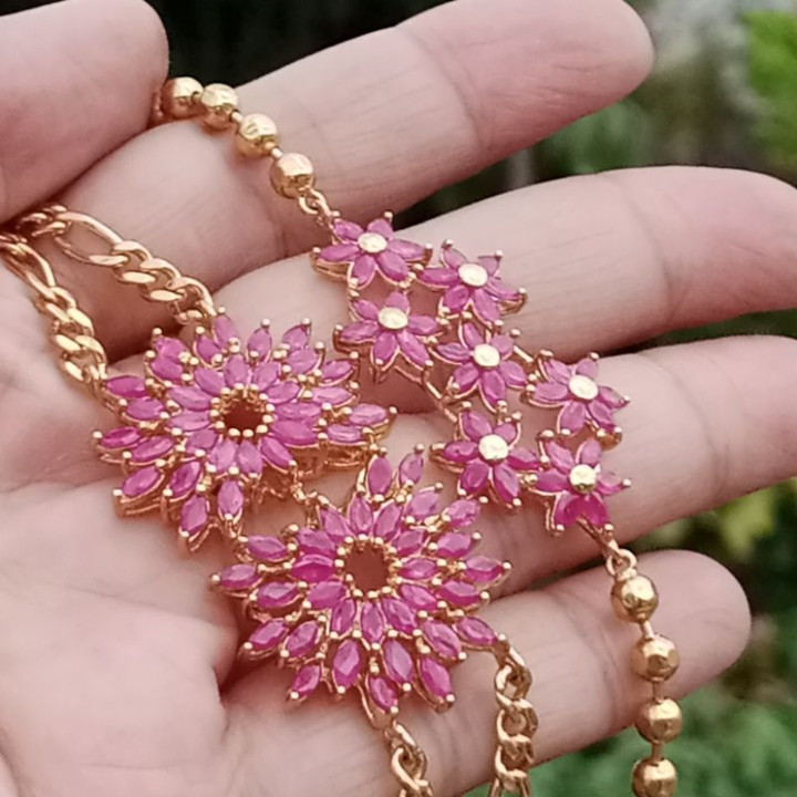 Pulsera de rubí birmano calentada | Joyería de piedras preciosas auténticas (16-17 cm)