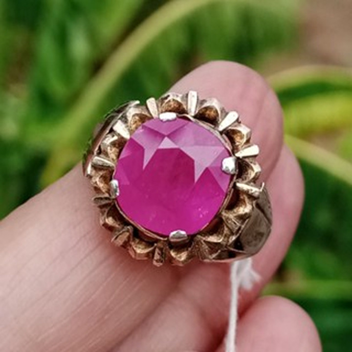 Antique Burmese Ruby Ring (4.7ct) | Sterling Silver