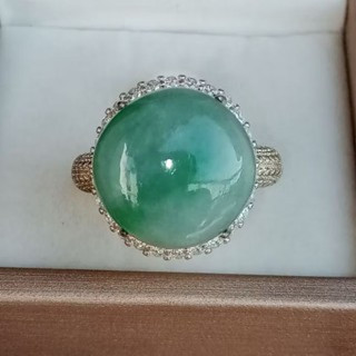 Genuine Burmese Jade Ring (Size 61) - Natural Type A