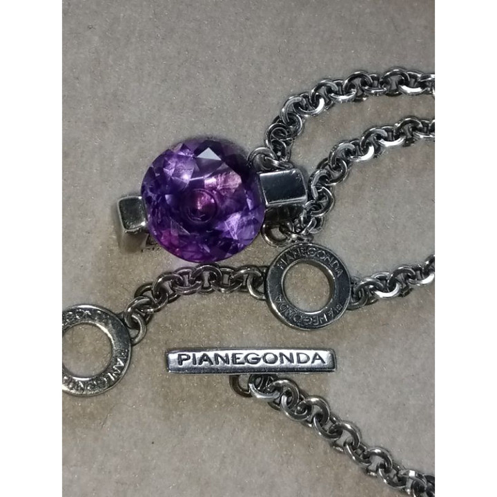 Collier pendentif améthyste | 40-45 cm, argent sterling, Italie