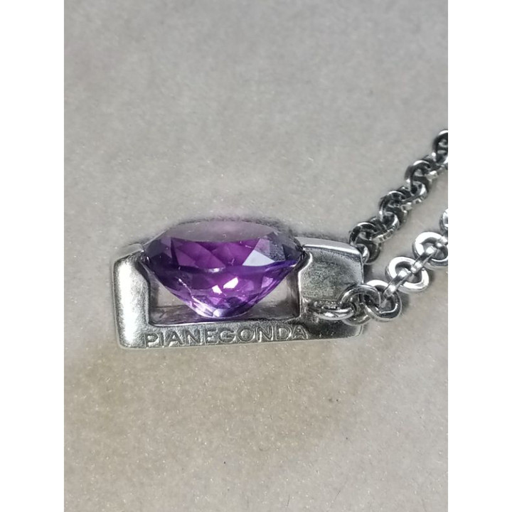 Collier pendentif améthyste | 40-45 cm, argent sterling, Italie