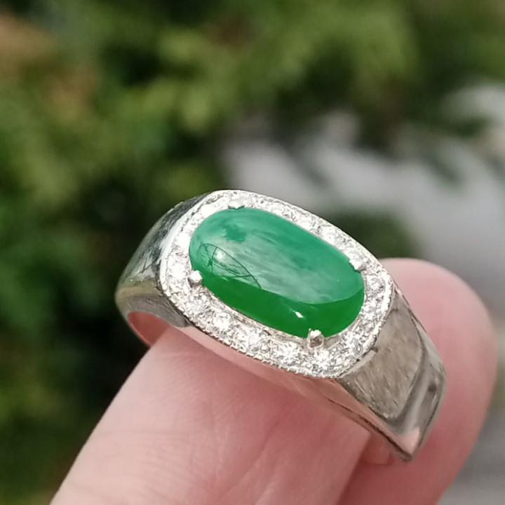 Bague authentique en jade birman | Taille 59 | Jade de type A