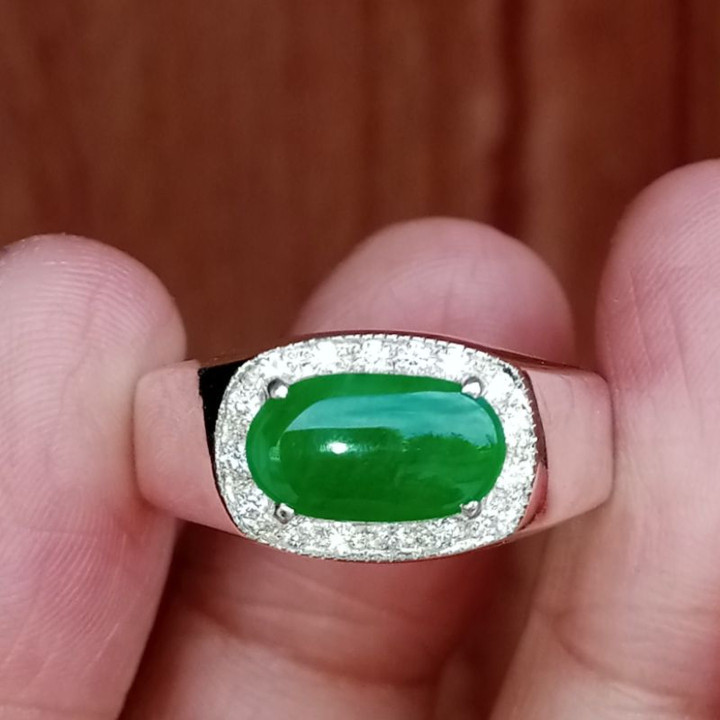 Bague authentique en jade birman | Taille 59 | Jade de type A