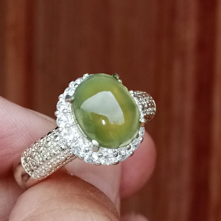 Authentic Burmese Jade Ring Type A - Size 59 Natural Jadeite