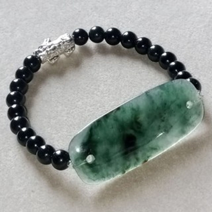 Pulsera de jade birmano auténtico (16-17 cm)