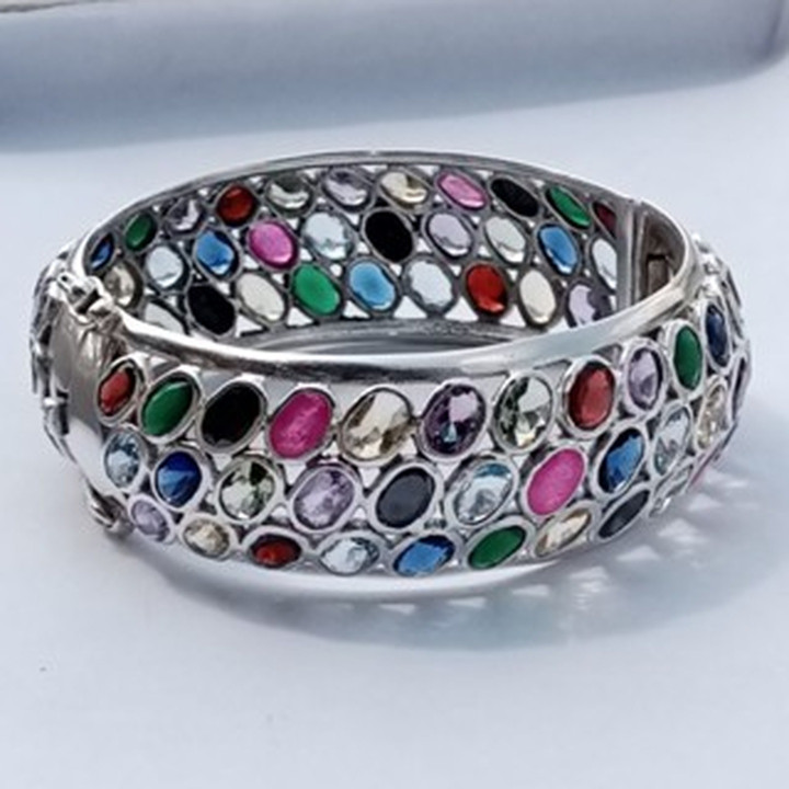 Pulsera Radiant 9 con piedras preciosas en plata de ley