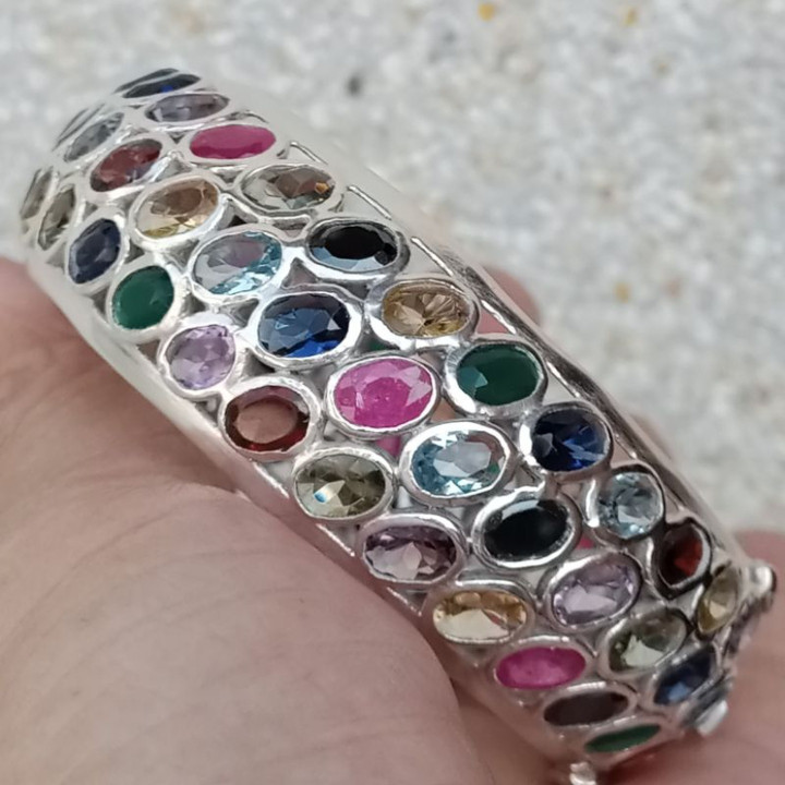 Pulsera Radiant 9 con piedras preciosas en plata de ley