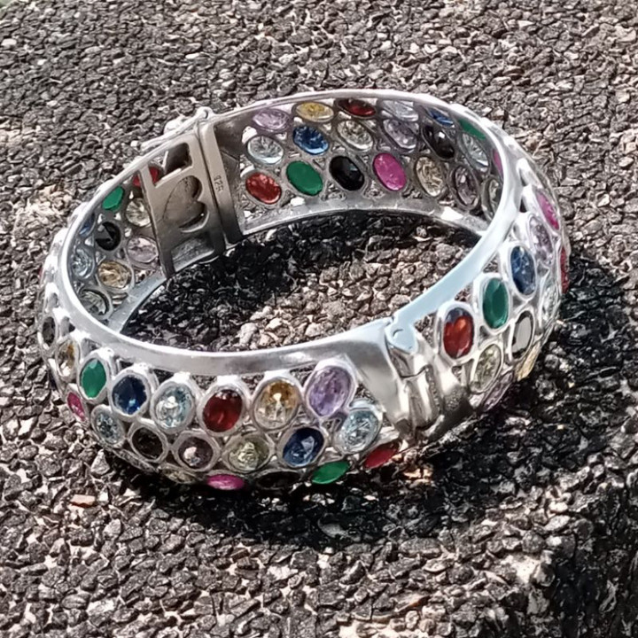 Pulsera Radiant 9 con piedras preciosas en plata de ley