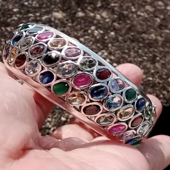 Pulsera Radiant 9 con piedras preciosas en plata de ley